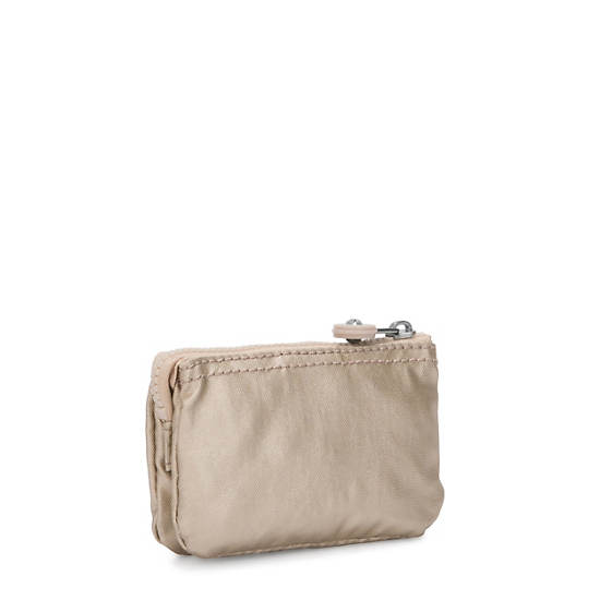 Kipling Creativity Mini Metallic Pouch Keychain Vesker Gull Beige | NO 1115QM